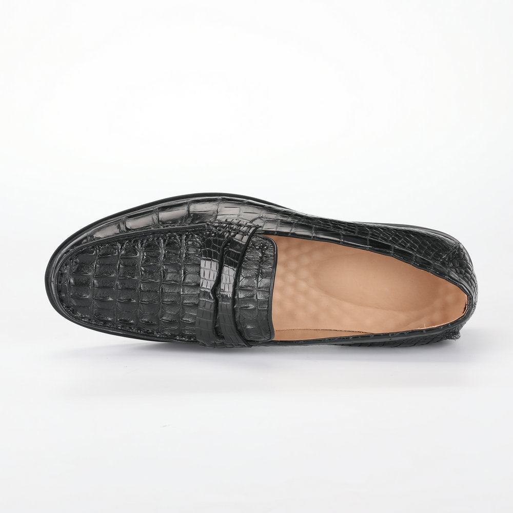 Crocodile Skin Genuine Leather Men's Leather Shoes Rubber Sole Moccasins Formal Business Casual Men's Shoes