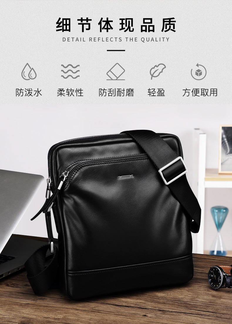 Men's shoulder bag, multi-functional, practical, genuine cowhide leather, business crossbody bag