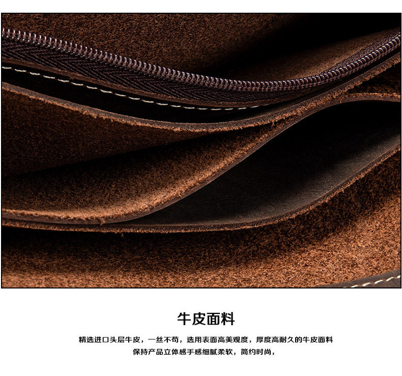 Men's long wallet cowhide genuine leather chain anti-theft clutch bag men's wallet