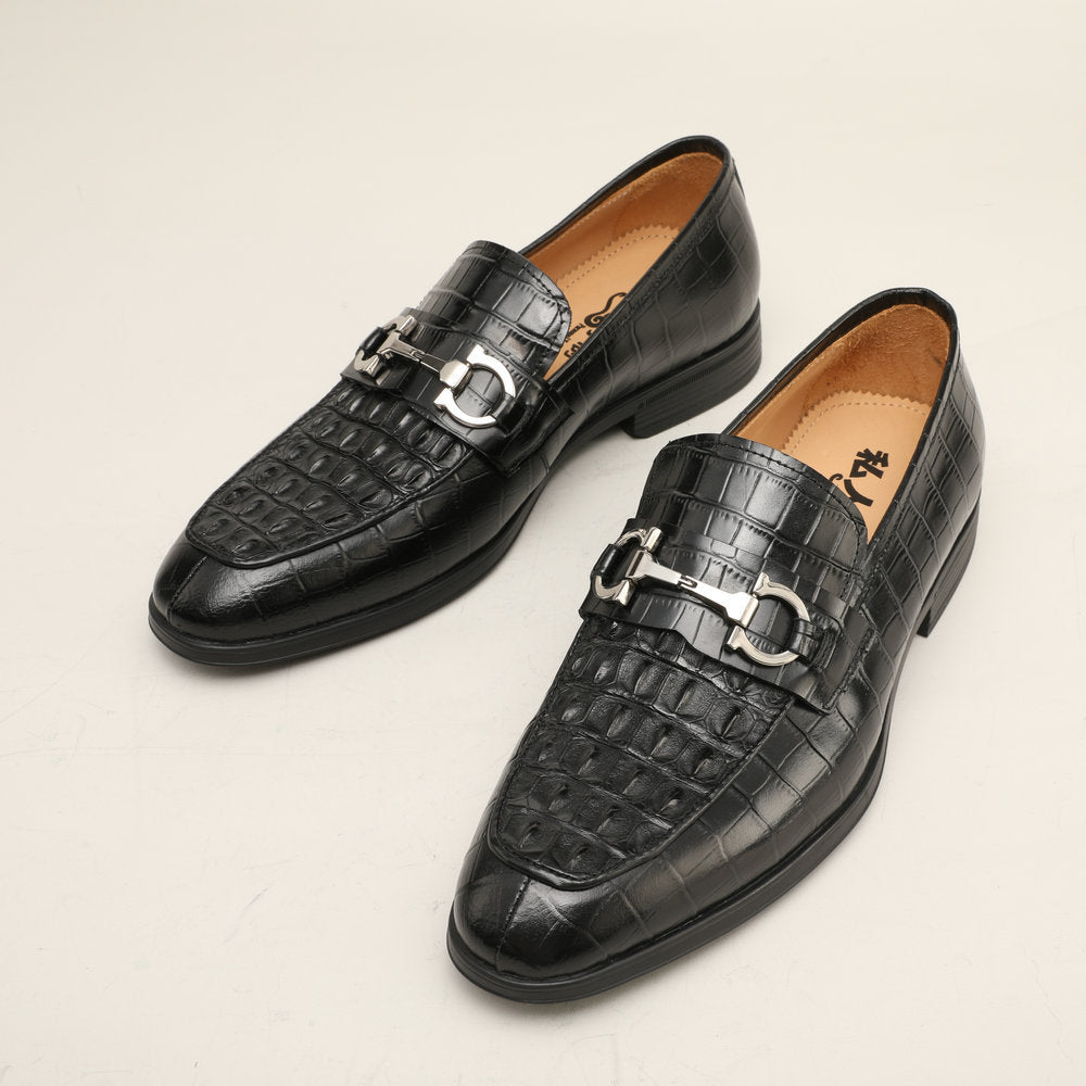 Crocodile skin genuine leather men's leather shoes moccasins fashion casual suit shoes