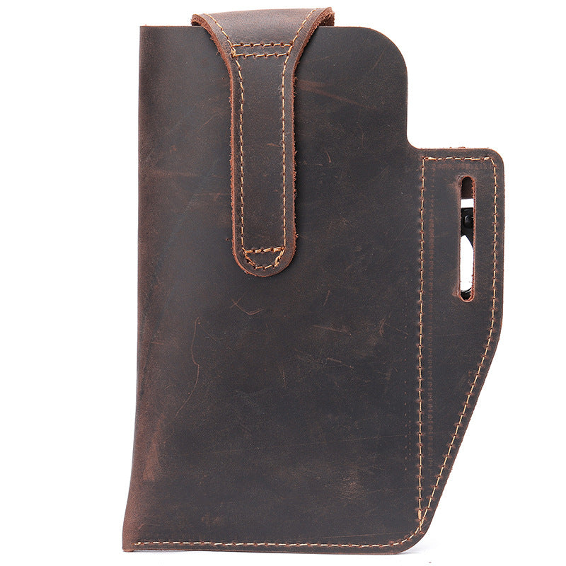 Men's waist bag cowhide sports lock bag for men