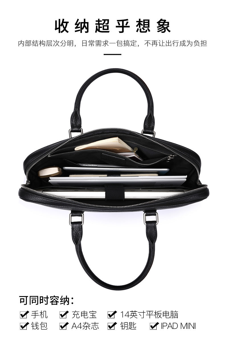 Men's handbag Men's handbag Genuine cowhide leather computer bag Business briefcase