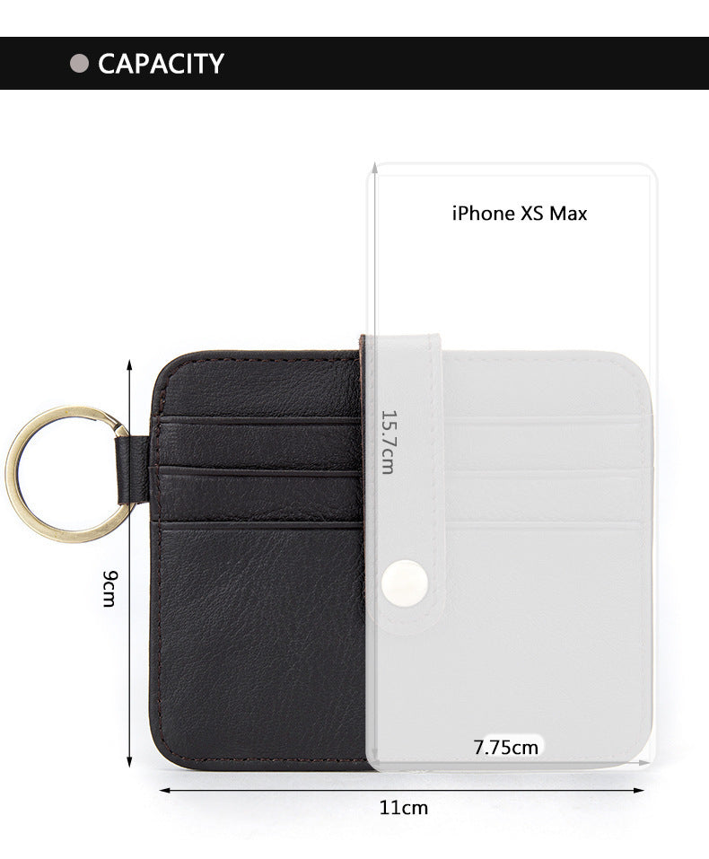 Men's wallet cowhide thin coin card holder casual card bag for men