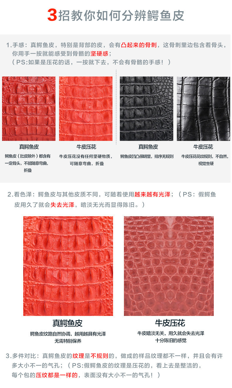 Taiwan Crocodile Skin Osteoderm Men's Belt Genuine Leather No Pieces Smooth Buckle Men Belt No Buckle