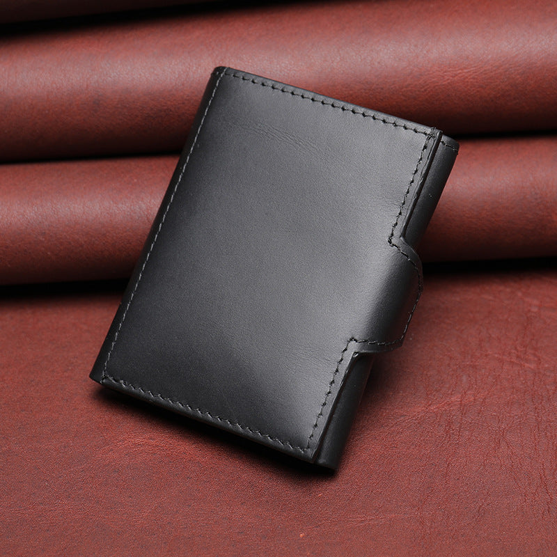 Men's wallet cowhide tri-fold coin purse men's wallet