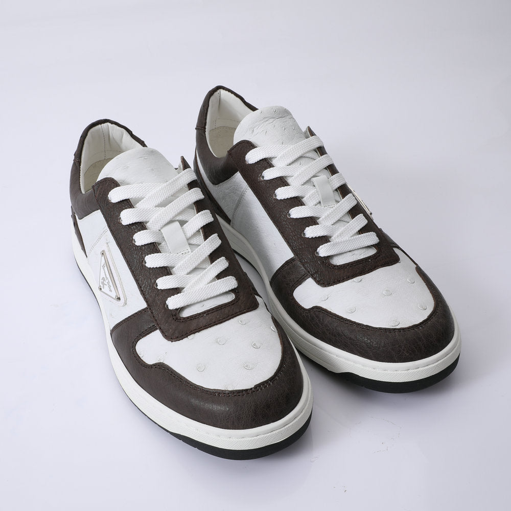 2023 New Ostrich Skin Men's Sneakers Genuine Leather Casual Fashion Men's Shoes