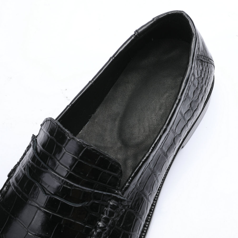 2023 New Crocodile Belly Skin Men's Leather Shoes Genuine Leather Moccasins Business Casual Shoes