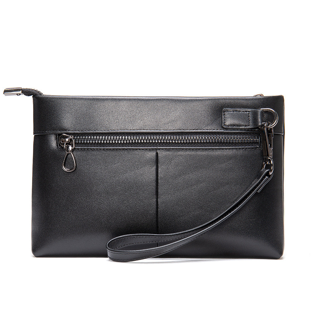 Men's wallet clutch bag made of cowhide genuine leather Korean fashion business soft leather large capacity wrist bag
