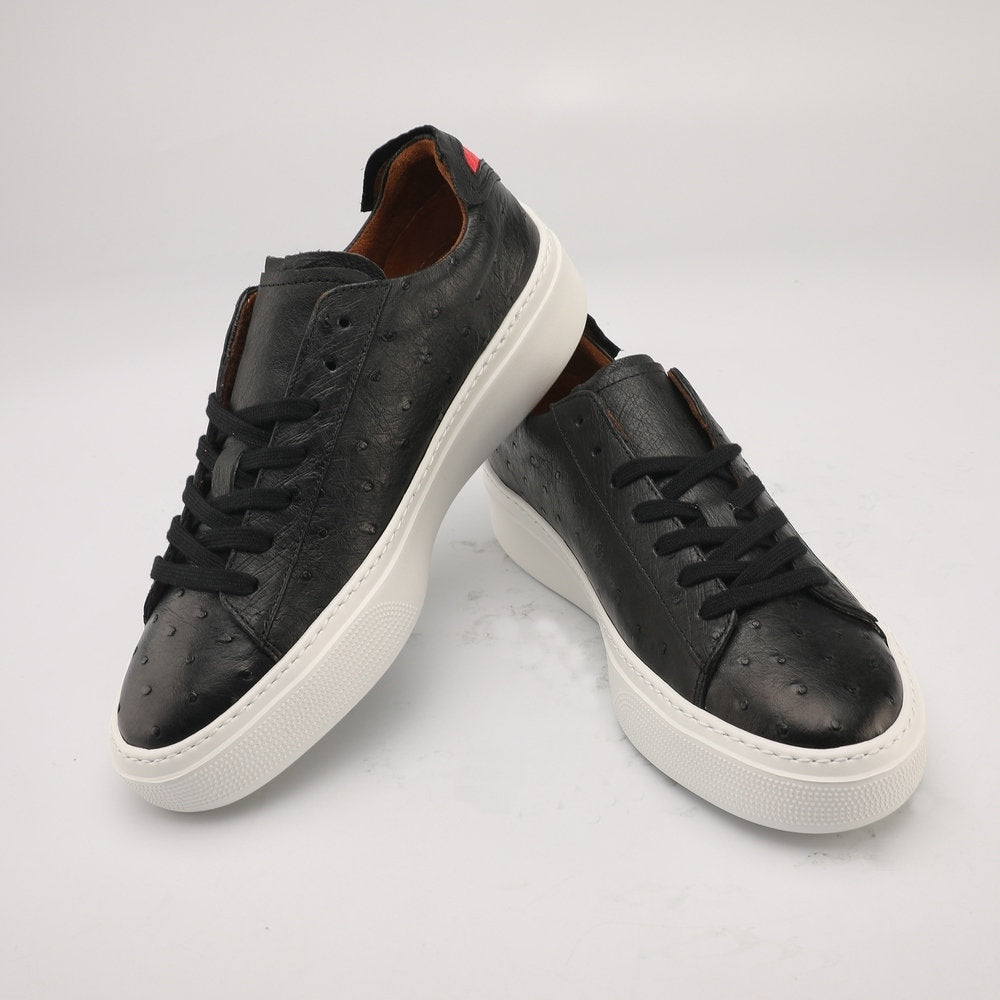 Ostrich Skin Men Shoes Fashion Genuine Leather Sneakers Men's Casual Sports Shoes