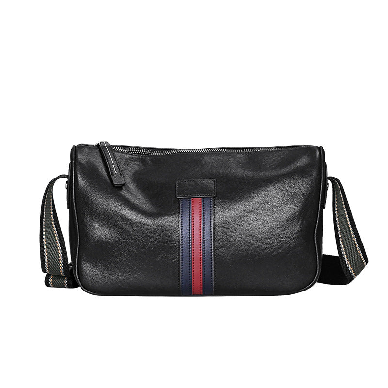 Men's Shoulder Bag Genuine Cowhide Leather Fashion Casual Commuting Crossbody Bag for Men