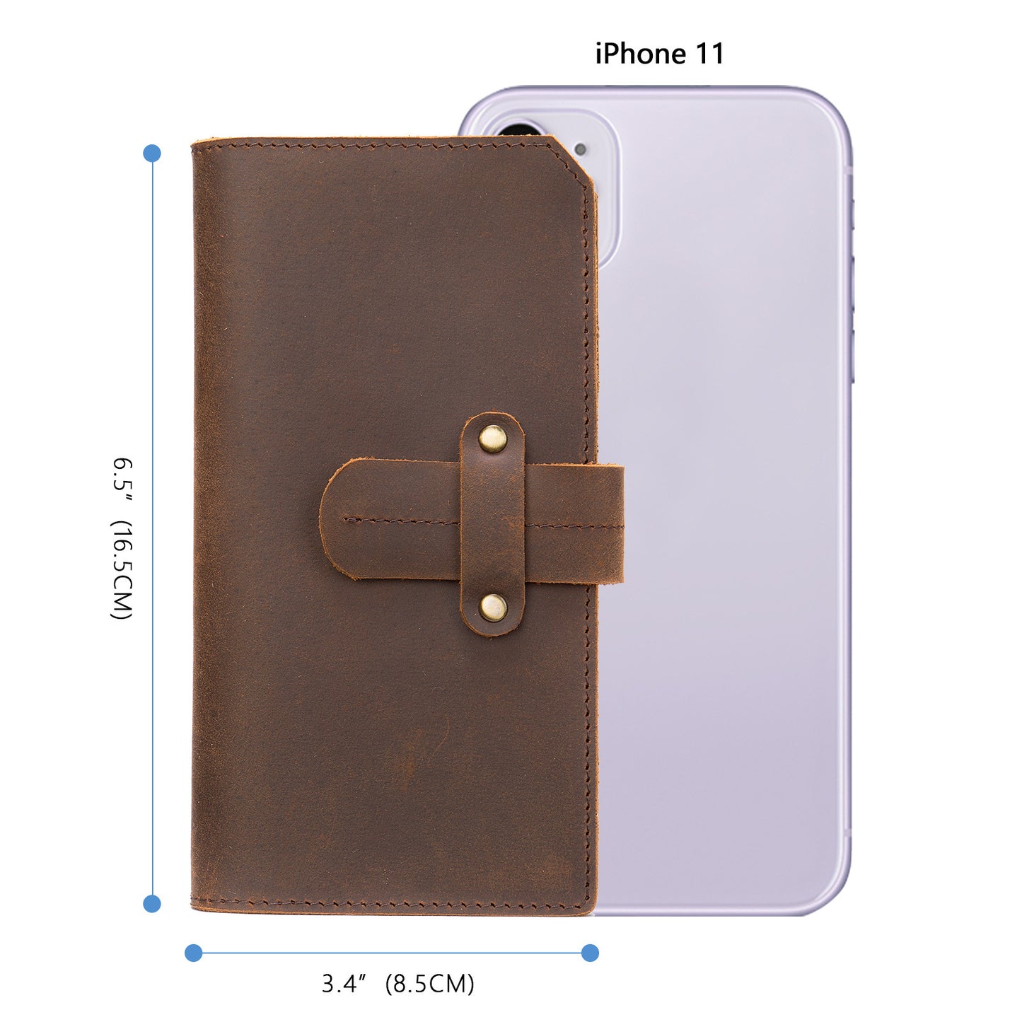 Men's long wallet made of cowhide genuine leather RFID anti-theft brush large capacity card bag for men