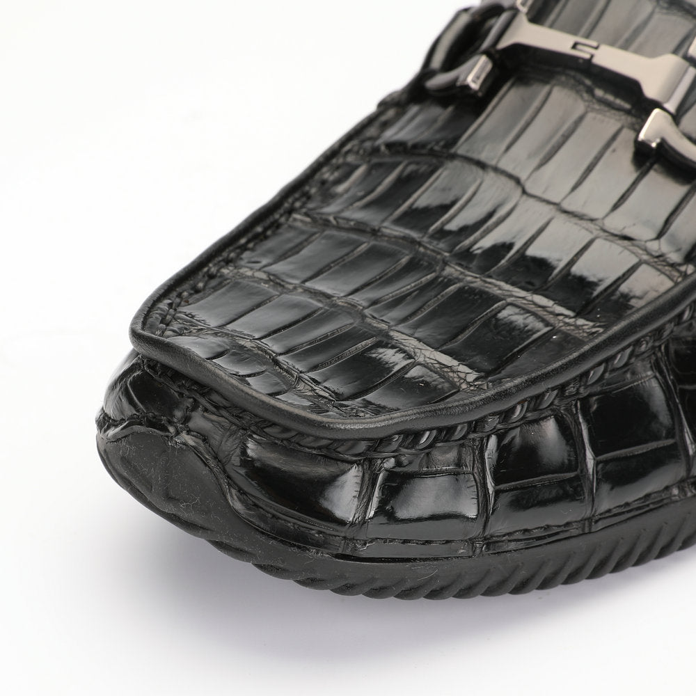 Crocodile Belly Skin Genuine Leather Men's Leather Shoes Moccasins Casual Loafers Shoes