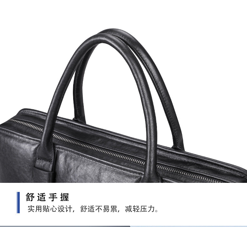 Men's handbag, genuine cowhide leather, crossbody bag, business, large capacity briefcase, computer bag