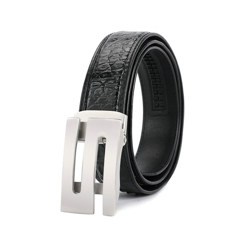 Crocodile leather genuine leather men's belt automatic buckle business casual gift present
