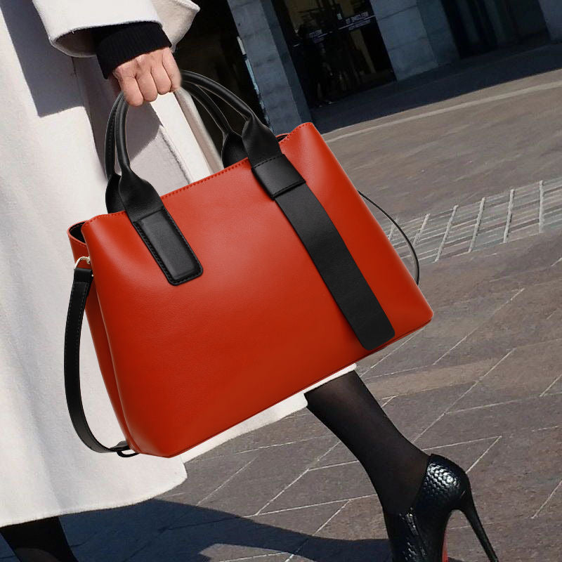 Genuine leather women's bag trend tote bag large capacity fashion shoulder bag handbag that goes with anything.bag