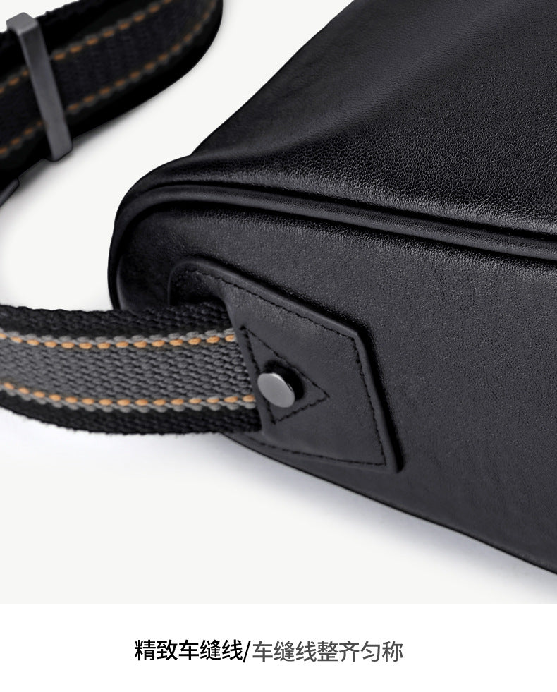 Men's Shoulder Bag Genuine Cowhide Leather Fashion Casual Commuting Crossbody Bag for Men