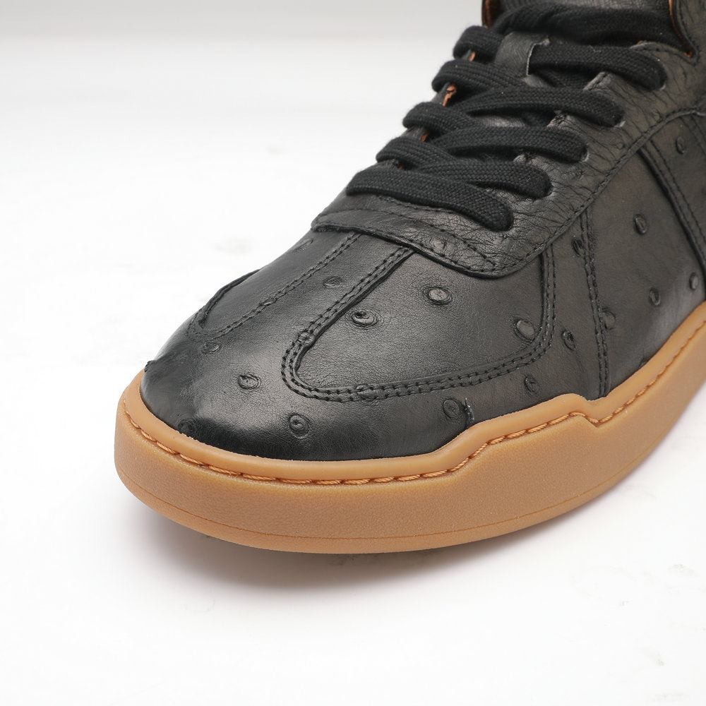 Ostrich skin genuine leather men's shoes fashion casual short boots