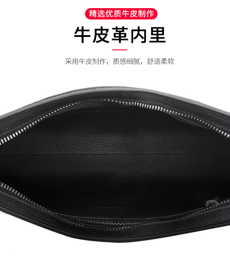 New Ostrich Skin Genuine Leather Men's Handbag Business Casual High Quality Men's Bag