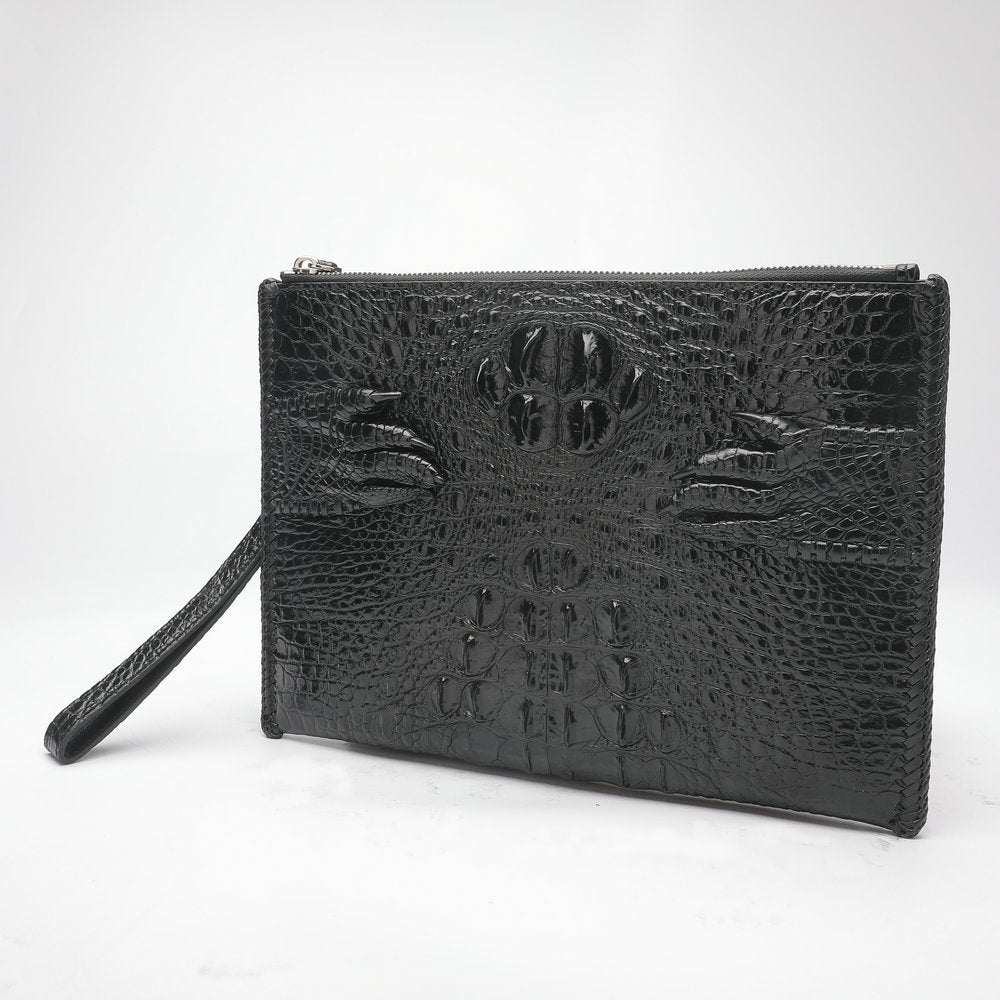 Crocodile Skin Genuine Leather Men's Handbag with Crocodile Claw High Quality Business Casual Men's Bag