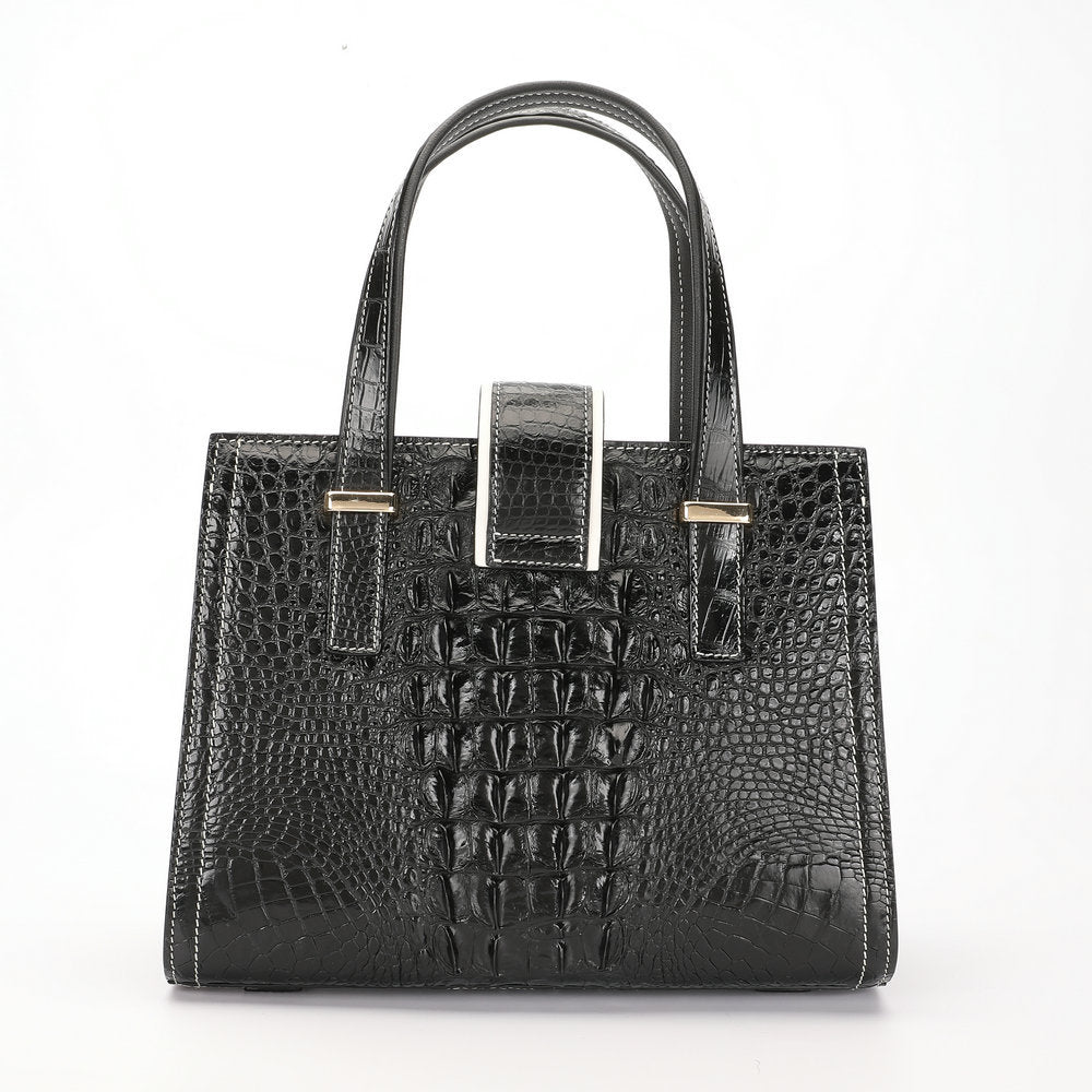 Women's Leather Tote Bag Goes with Anything Siamese Crocodile Skin Shoulder Bag 2way Bag