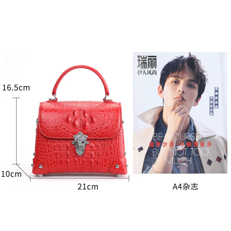 Genuine leather handbag made of Siamese crocodile skin Stylish shoulder bag Crossbody bag