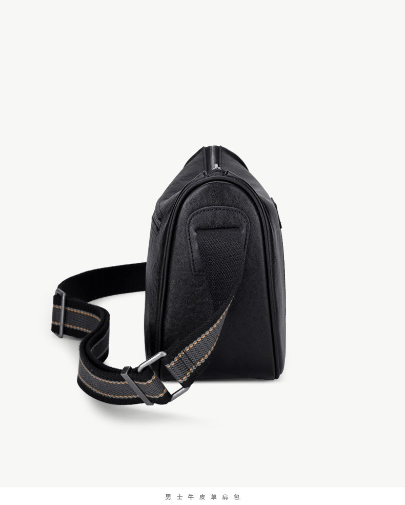 Men's Shoulder Bag Genuine Cowhide Leather Fashion Casual Commuting Crossbody Bag for Men