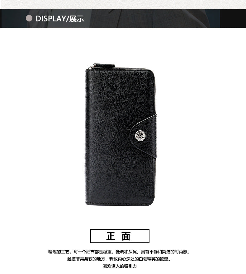 Men's long wallet made of cowhide genuine leather business simple card holder clutch bag men's wallet