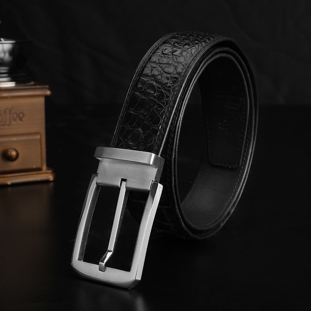 Siamese Crocodile Skin Men's Belt Genuine Leather Business Casual Width 3.8cm Men's Belt