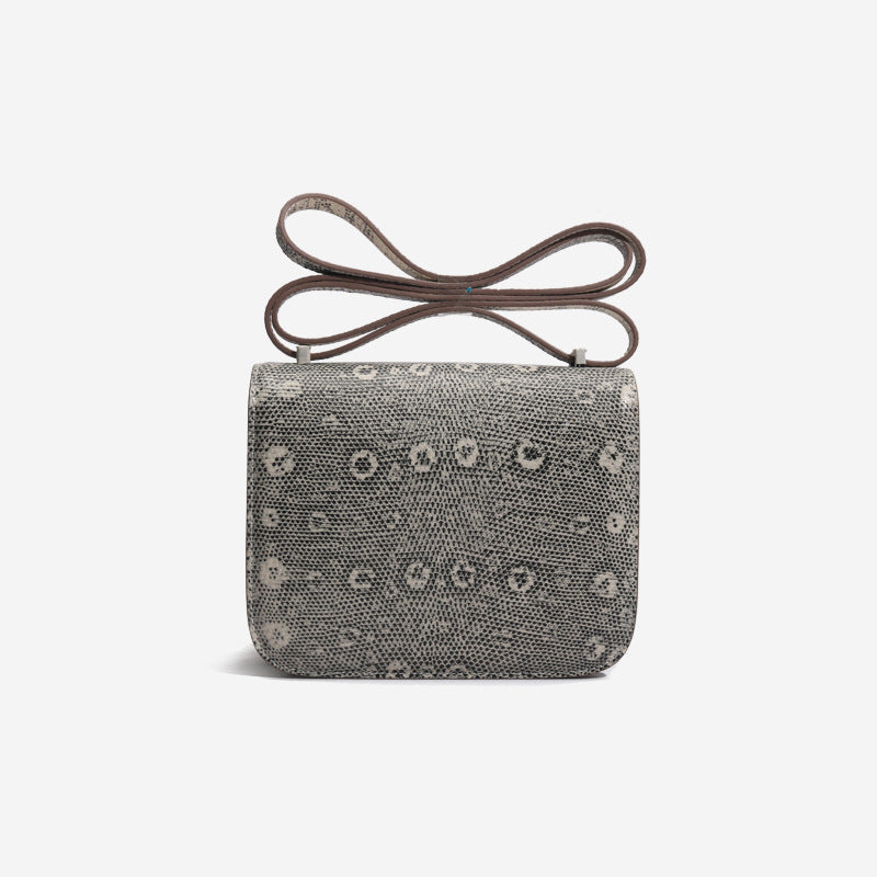 Siamese Crocodile Skin Lizard Pattern Luxury Genuine Leather Women's Bag Rhinestone Buckle Side Bag Crossbody Bag