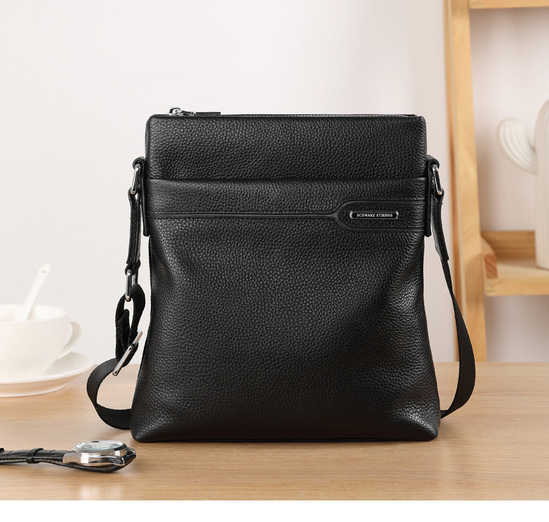 Men's Shoulder Bag Genuine Leather Cowhide Business Crossbody Bag for Men