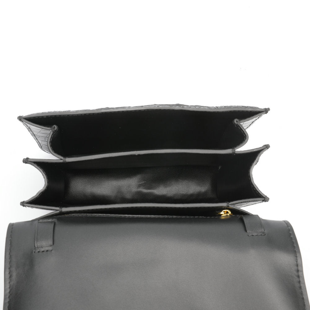 Siamese crocodile skin small square bag tofu bag shoulder bag ladies diagonal shoulder bag