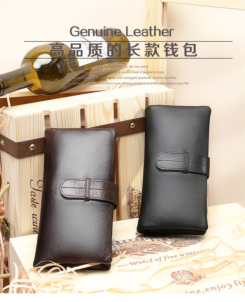 Men's Wallet RFID Coin Card Holder Retro Large Capacity Clutch Bag Men's Wallet