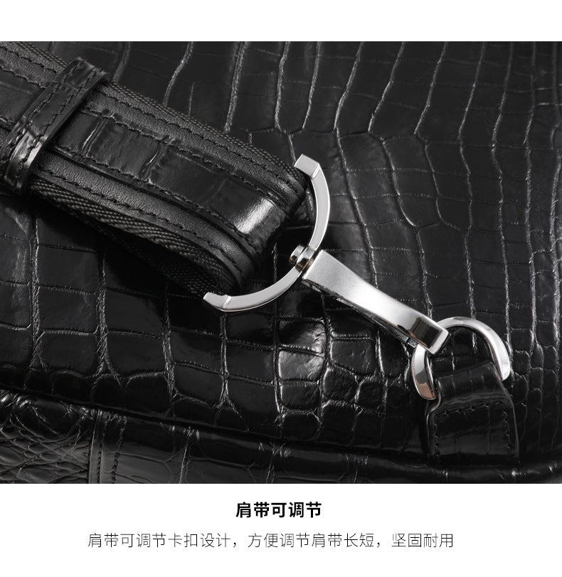 New Thai Siamese Crocodile Skin Men's Bust Bag Genuine Leather High Quality Casual Fashion Crossbody Shoulder Bag