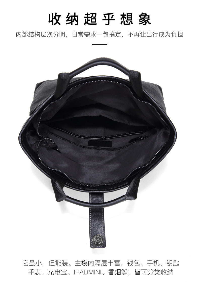 Men's shoulder bag, genuine cowhide leather, multi-functional handbag, business crossbody bag