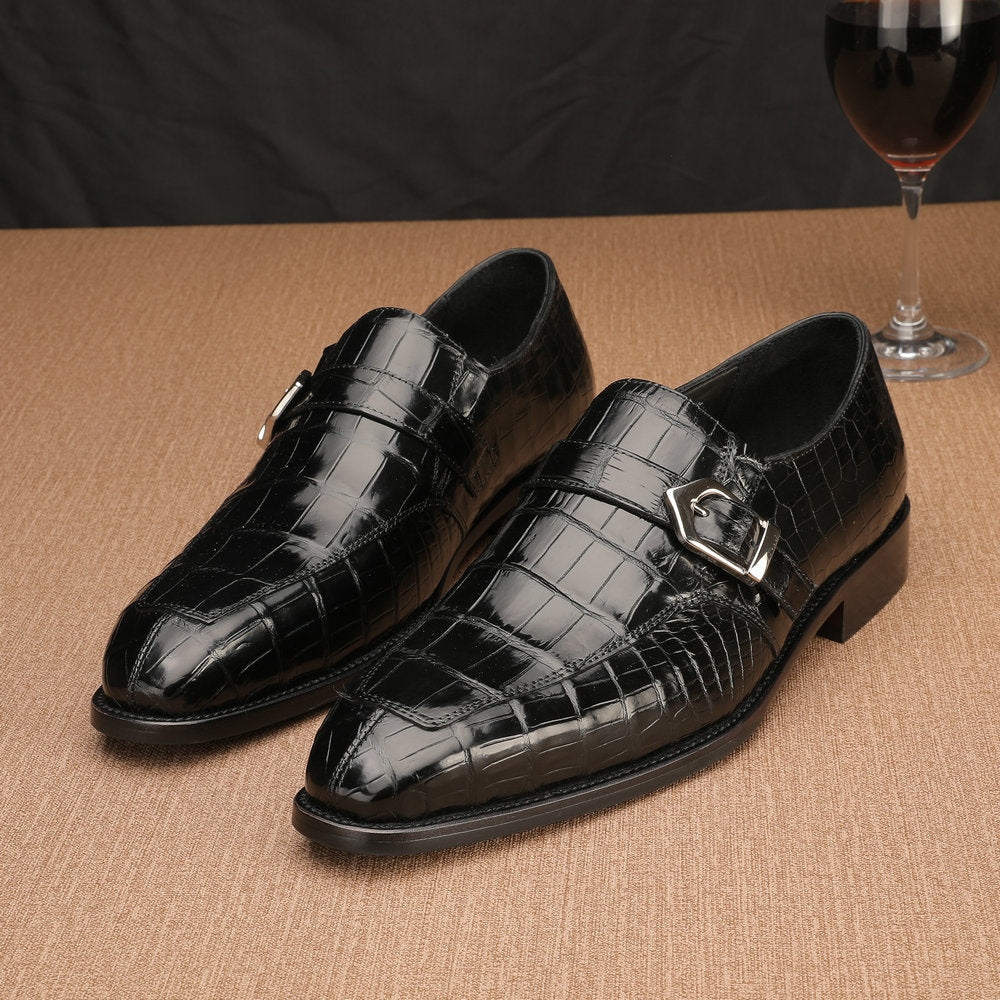 New crocodile skin men's leather shoes, genuine leather, non-slip business shoes