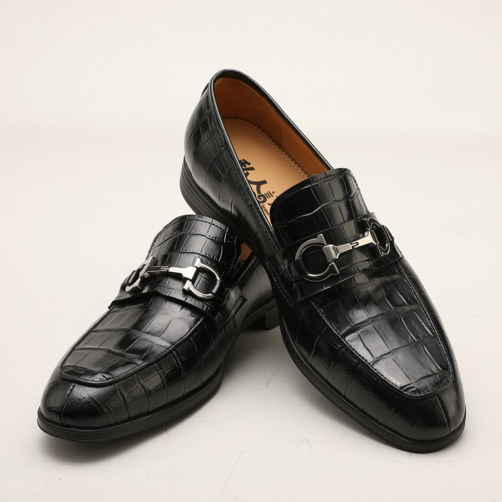 Crocodile skin genuine leather men's leather shoes moccasins fashion casual suit shoes