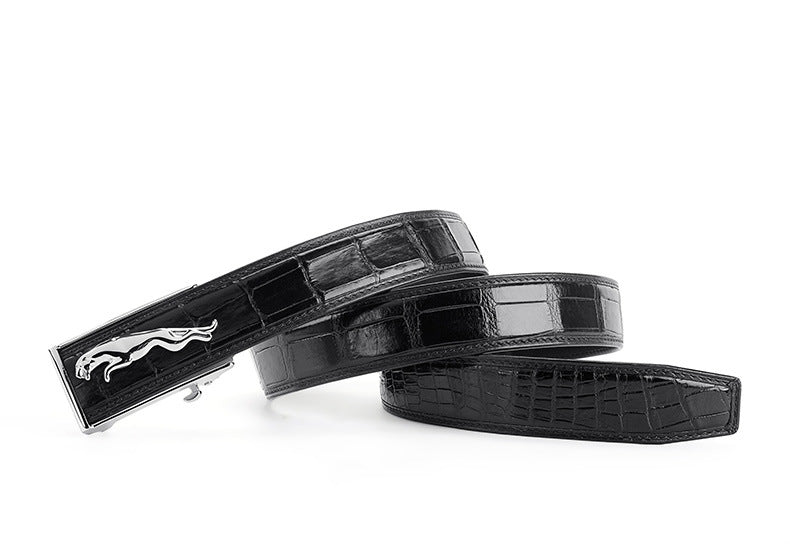 Men's Belt Siamese Crocodile Skin Genuine Leather Automatic Buckle Casual Men's Belt