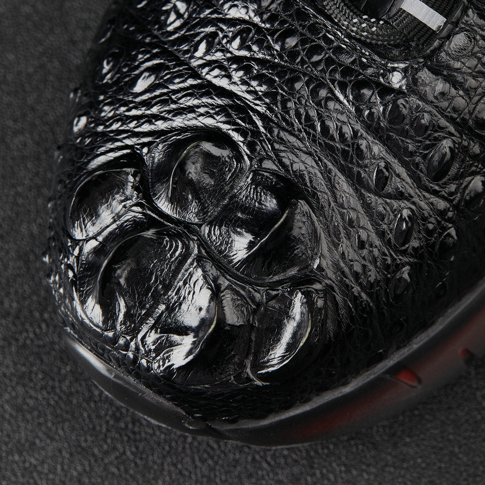 2023 New Crocodile Skin Men's Shoes Genuine Leather Platform Men's Shoes Fashion Sports Casual Shoes