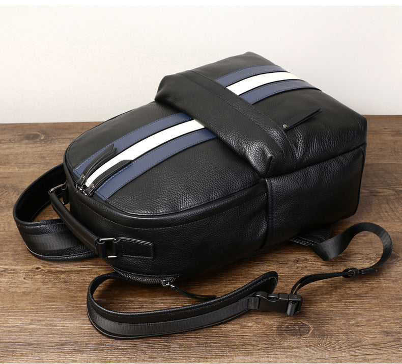 Men's backpack genuine cowhide leather fashion casual travel men's bag