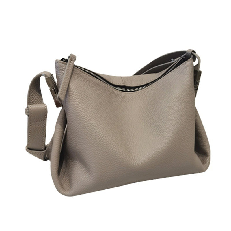 Genuine leather women's bag soft large capacity bag simple atmospheric shoulder bag fashionable shoulder bag