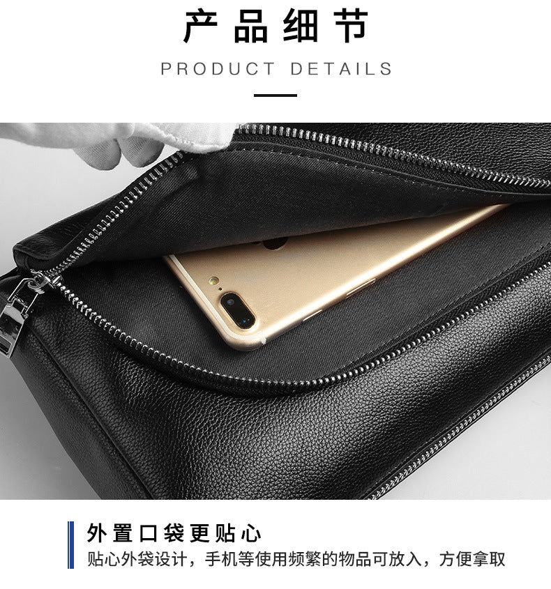 Men's Shoulder Bag Cowhide Genuine Leather Korean Fashion Casual Crossbody Bag