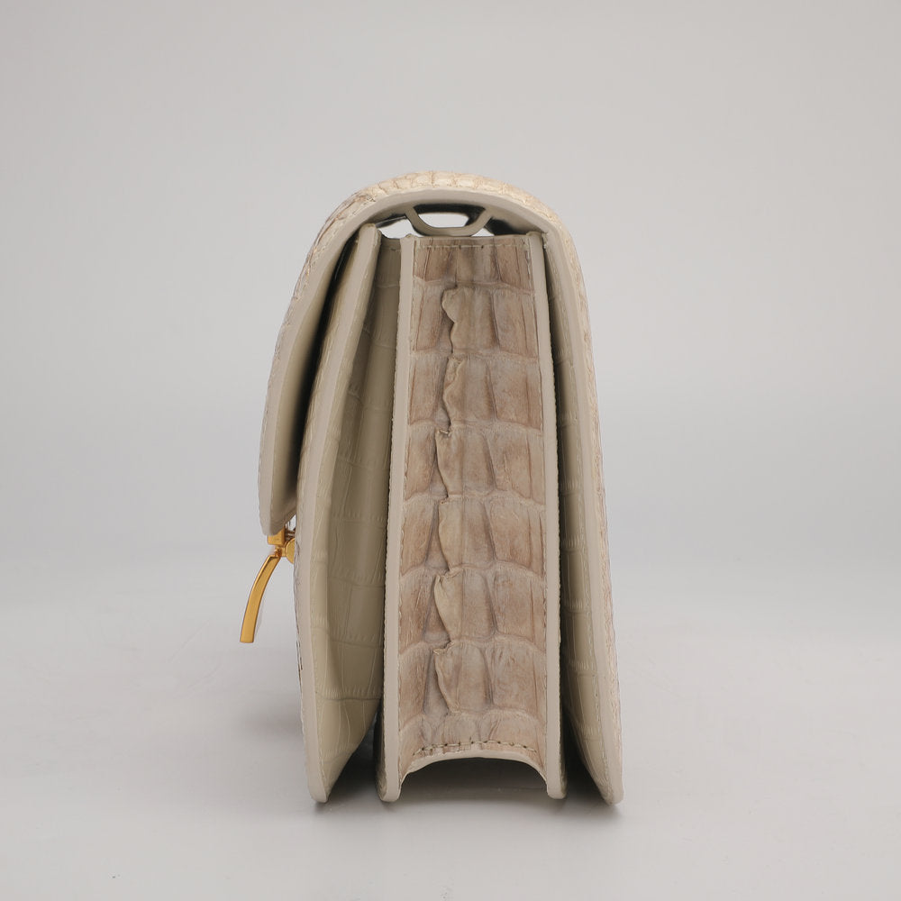 Crocodile leather tofu bag ladies shoulder bag fashion genuine leather shoulder bag square bag