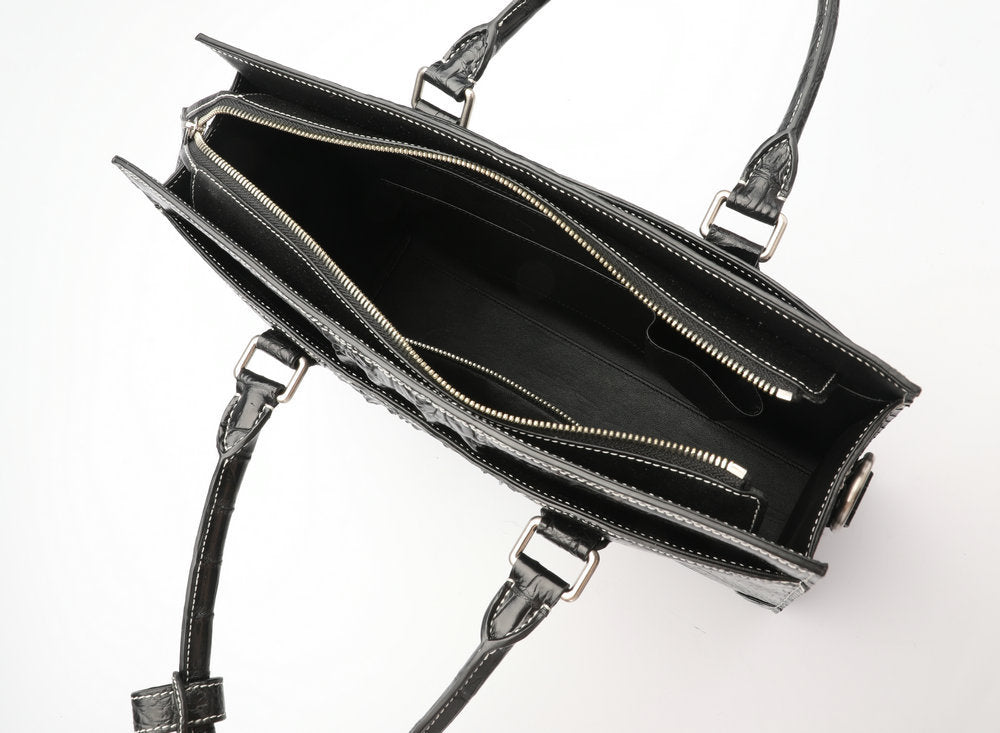 Men's briefcase Genuine crocodile leather handbag Business travel bag Office bag File bag Handbag
