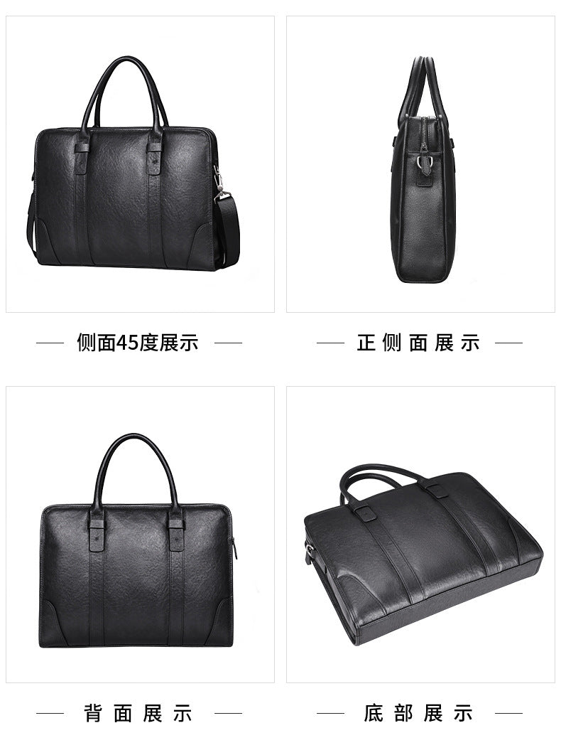 Men's handbag, genuine cowhide leather, crossbody bag, business, large capacity briefcase, computer bag