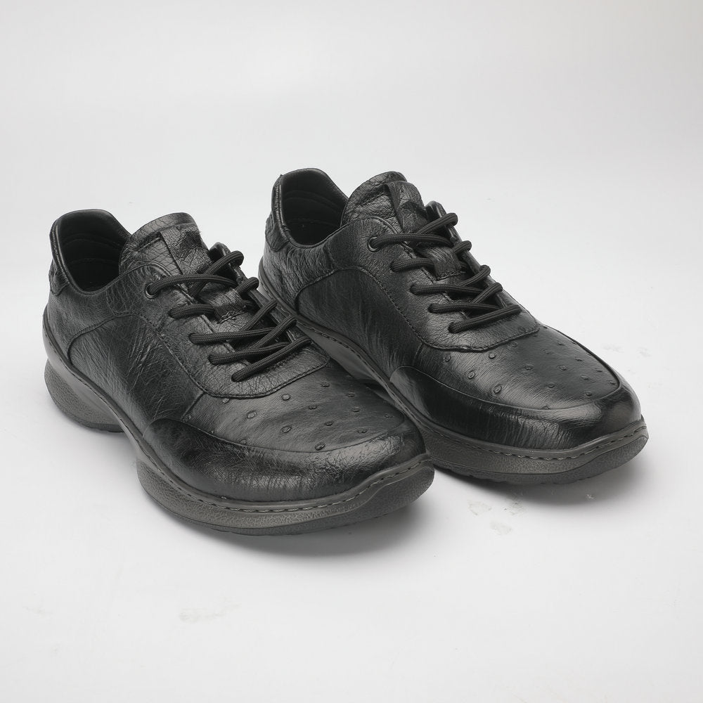 Ostrich skin genuine leather men's shoes rubber sole fashion business sports casual shoes men shoes