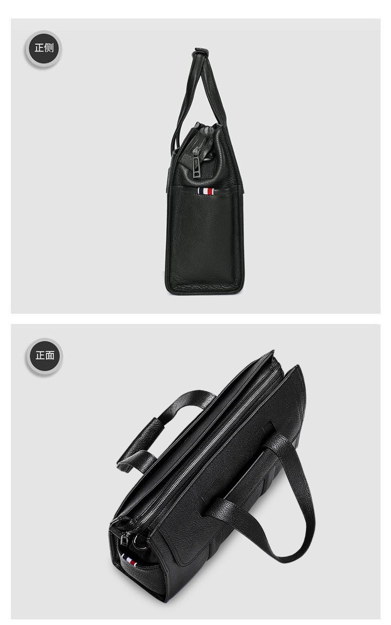 Men's Briefcase Genuine Cowhide Leather Computer Bag Business Large Capacity Handbag Crossbody Bag