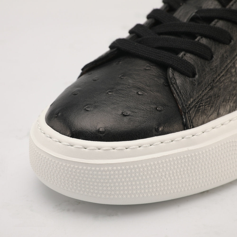 Ostrich Skin Men Shoes Fashion Genuine Leather Sneakers Men's Casual Sports Shoes
