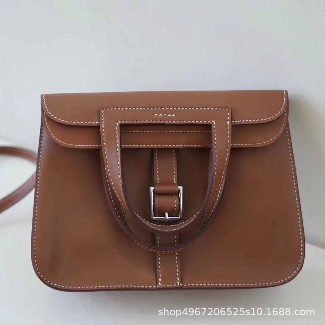 Women's handbag cowhide shoulder bag genuine leather square bag leather tote bag commuting OL