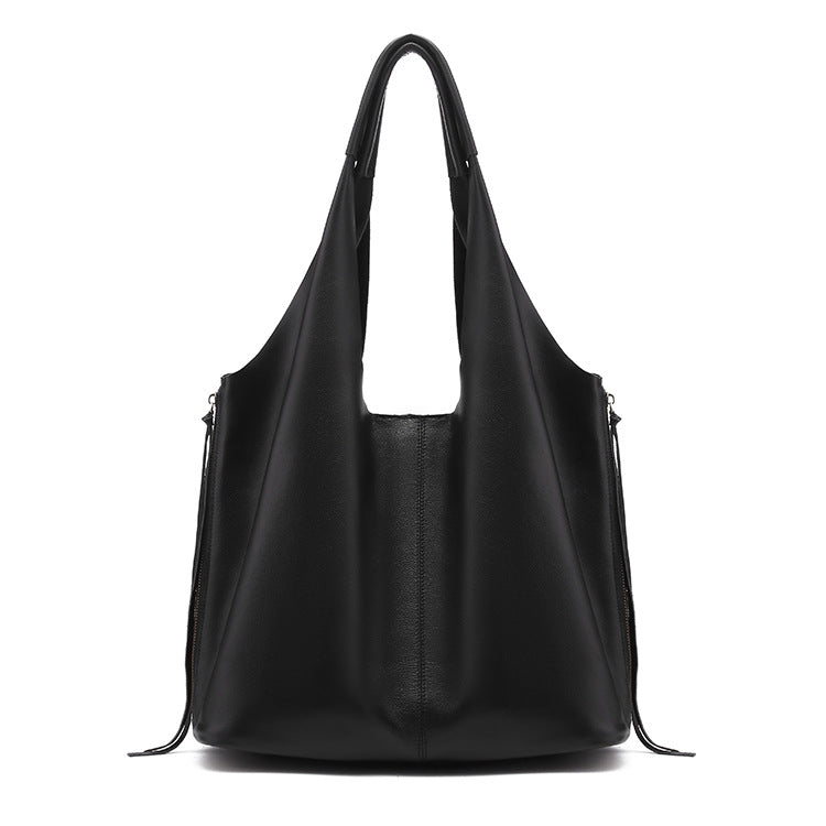 Genuine leather women's bag large capacity tote bag fashionable atmospheric bucket bag shoulder bag shoulder bag