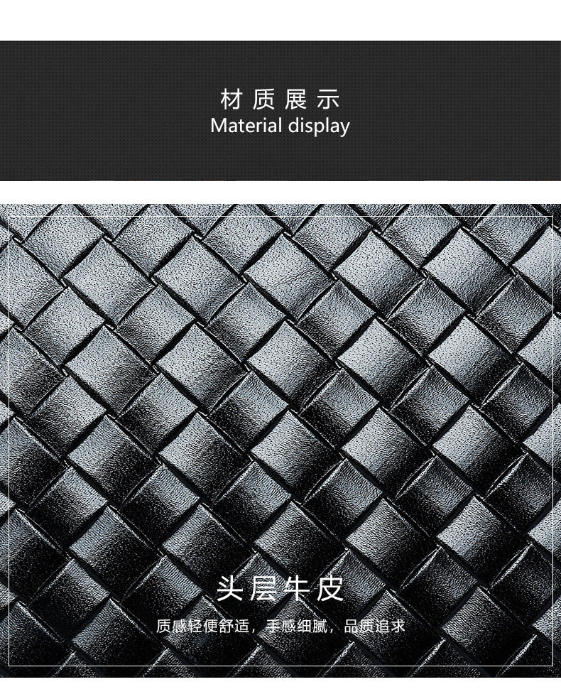 Men's long wallet made of cowhide genuine leather fashion plaid card holder zipper large capacity clutch bag men's wallet